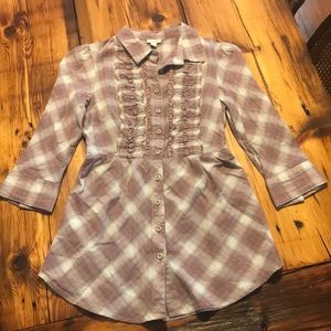 Anthropologie plaid blouse